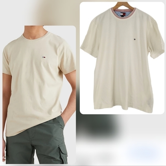 🟠4 for $25🟠 TOMMY HILFIGER COTTON CREW NECK PULLOVER SHIRT SIZE LARGE - Picture 1 of 9